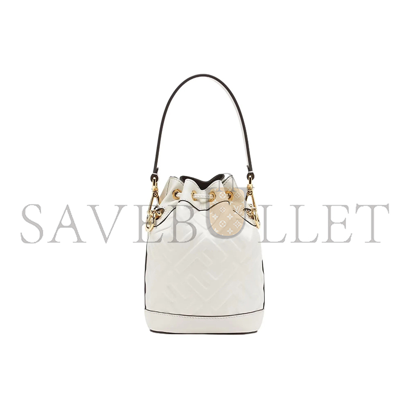 F**di mon tresor white leather mini bag with ff motif 8bs093anwtf0qvl (18*14*12cm)